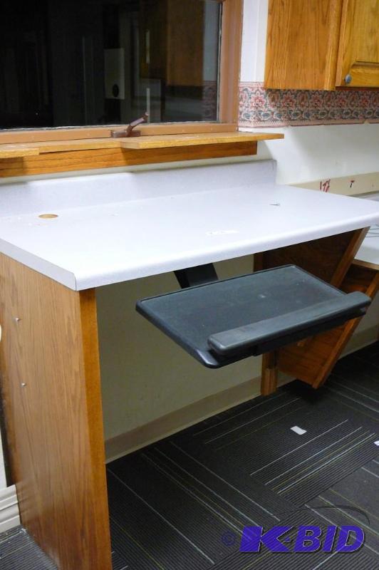 lot 199 image: Counter top with oak sides and key board moun...