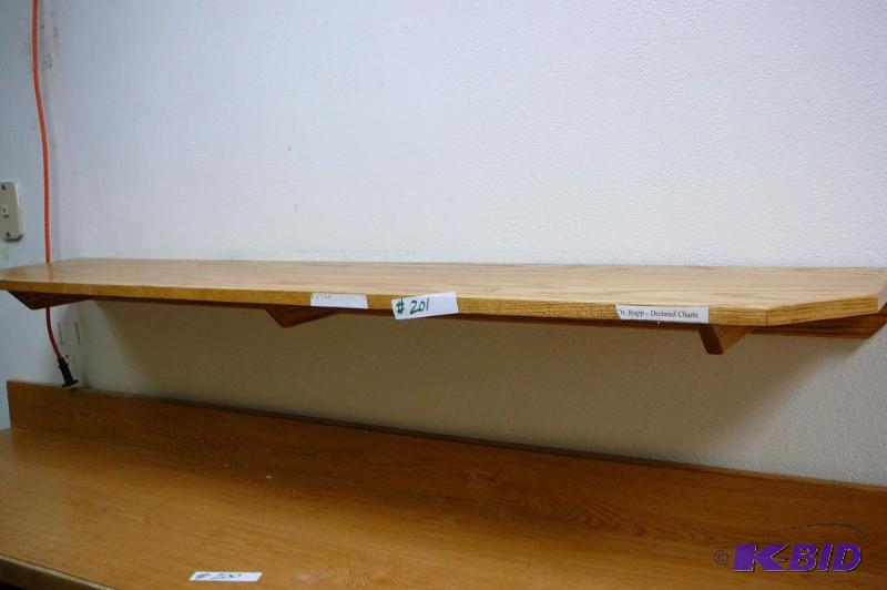 lot 201 image: Oak Shelf 58-12&quotL x 11&quotD Must remo...