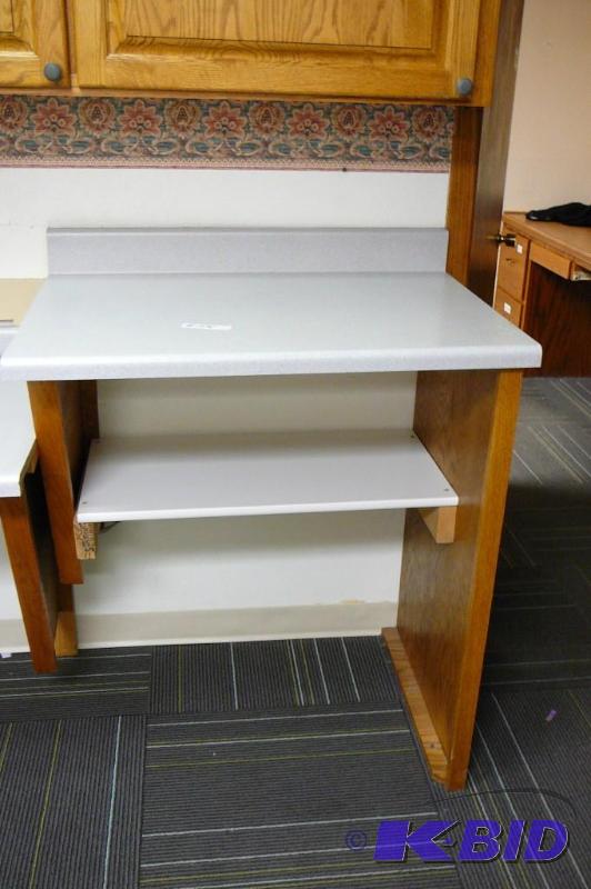 lot 204 image: Counter top with oak sides and shelf 35"...