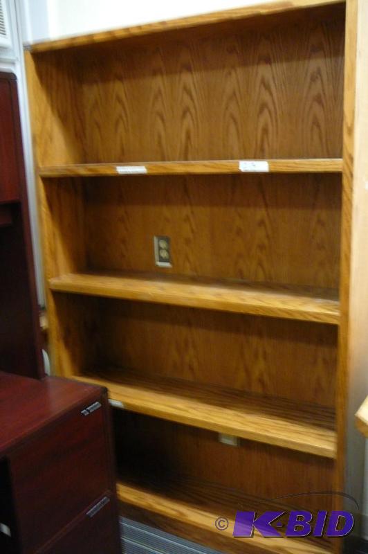 lot 213 image: Oak book case 48&quotW x 12&quotD x 73"...