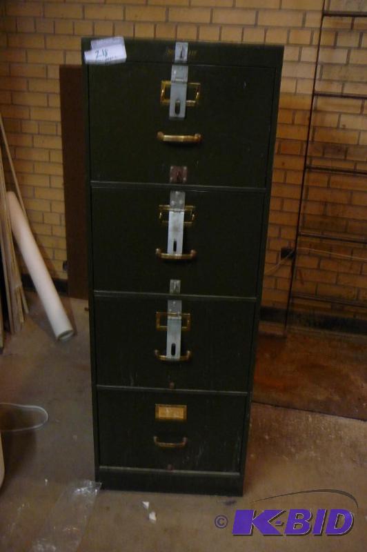 lot 218 image: 4 drawer metal filing cabinet  ...