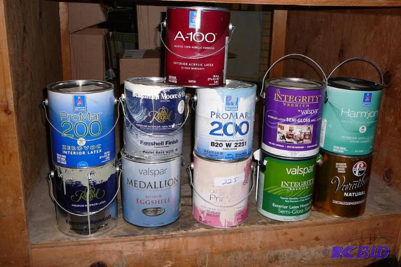lot 225 image: Lot of paint, oil finish ect....