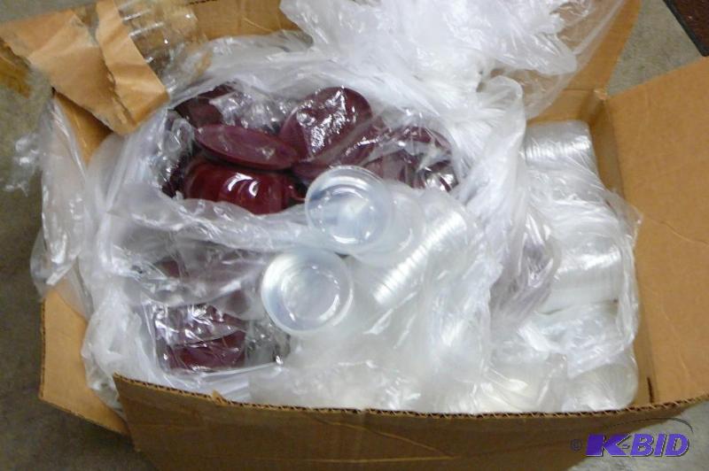 lot 229 image: lot of plastic coffee cups and pill container...