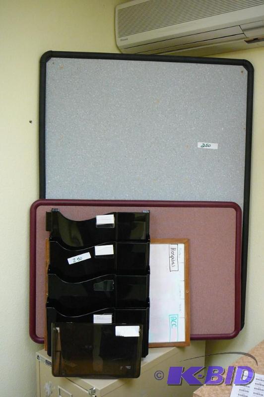 lot 250 image: Lot of misc. sized peg board and storage bins...