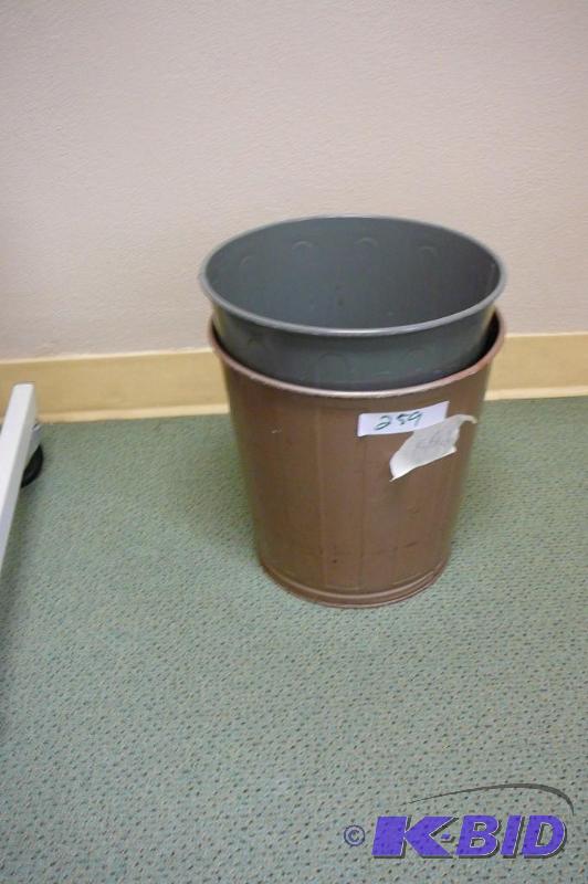 lot 259 image: 2 metal garbage cans  ...