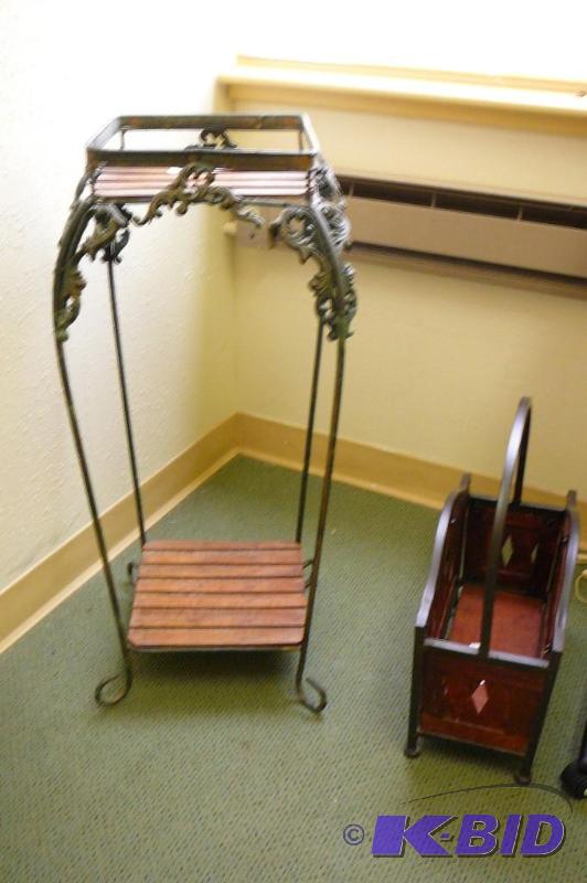 lot 261 image: plant stand and magazine&nbsprack ...