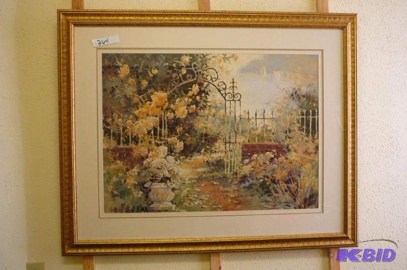 lot 264 image: Floral print 41&quotW x 33&quotT  ...