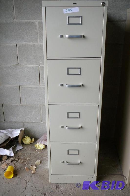 lot 296 image: Hon 4 drawer metal filing cabinet  ...