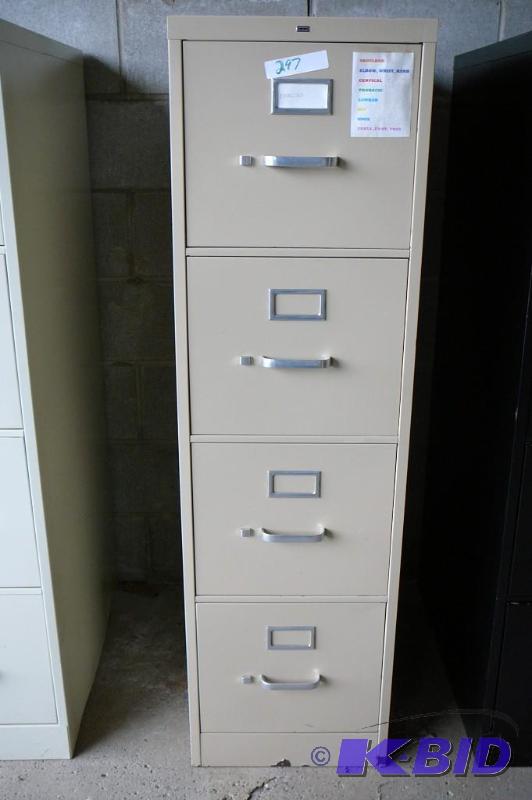 lot 297 image: Hon 4 drawer metal filing cabinet...