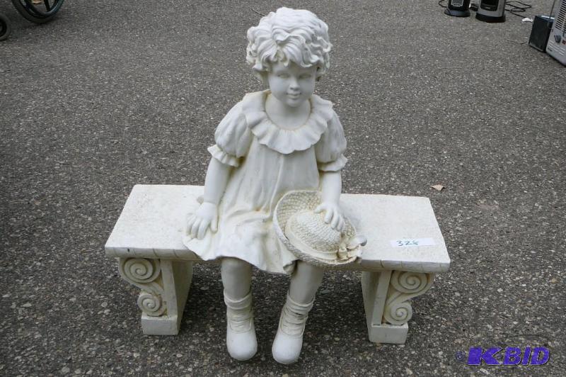 lot 328 image: 2 piece&nbsplittle girl sitting on bench sta...