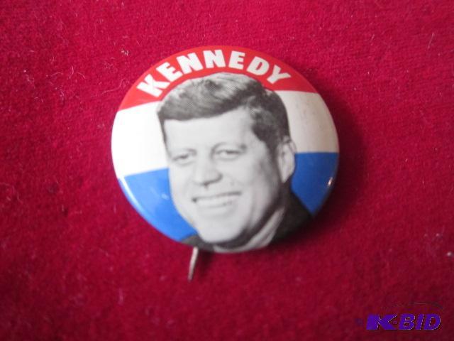 lot 12 image: Vintage Kennedy Campaign button. ...