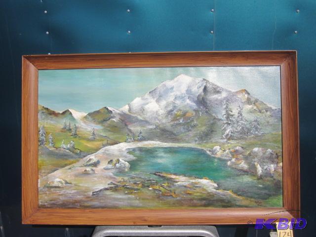 lot 124 image: Large framed 53 inch x 33 inch original oil o...