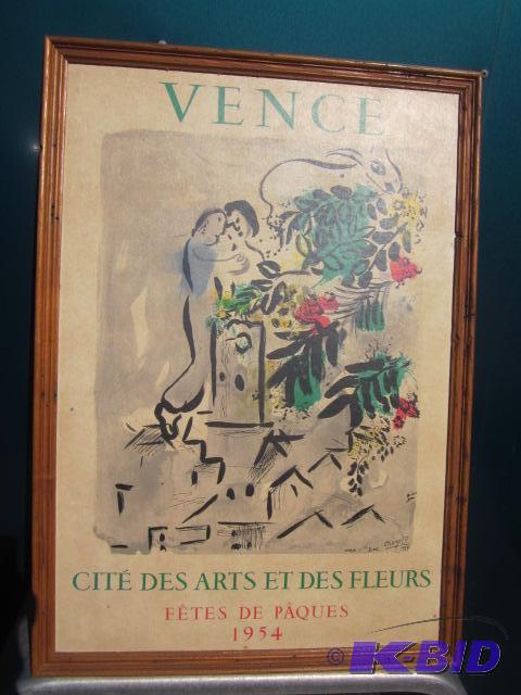 lot 125 image: Vintage original Marc Chagall 1954 lithograph...