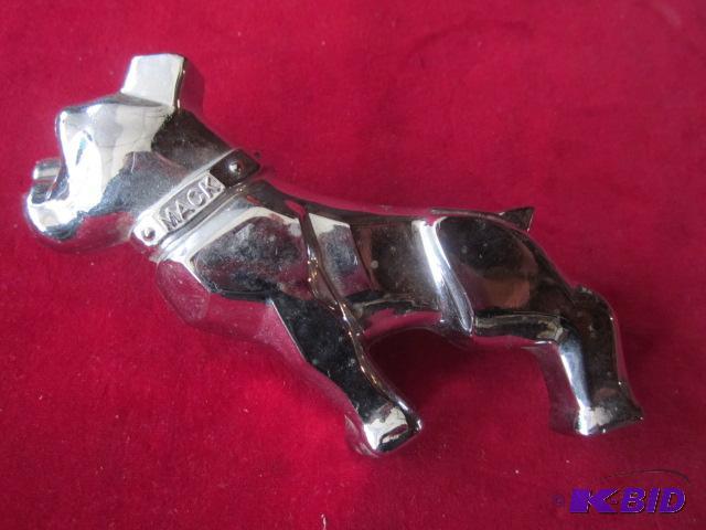 lot 18 image: Chrome plated Mack Dog truck emblem. ...