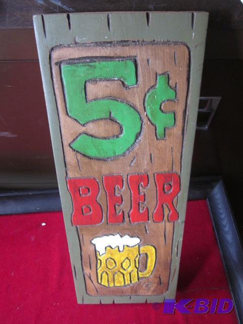 lot 46 image: Painted wooden beer sign, for &quotMan Cave&...