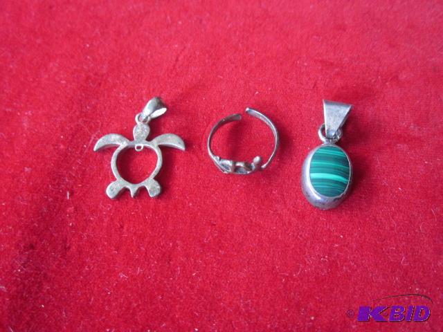 lot 8 image: Lot of (3) marked Sterling Silver.  (2) ...