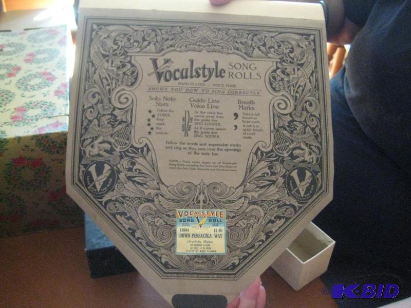 Vocalstyle Song Roll for Player Piano (Vintage) Title Down Pensacola Way