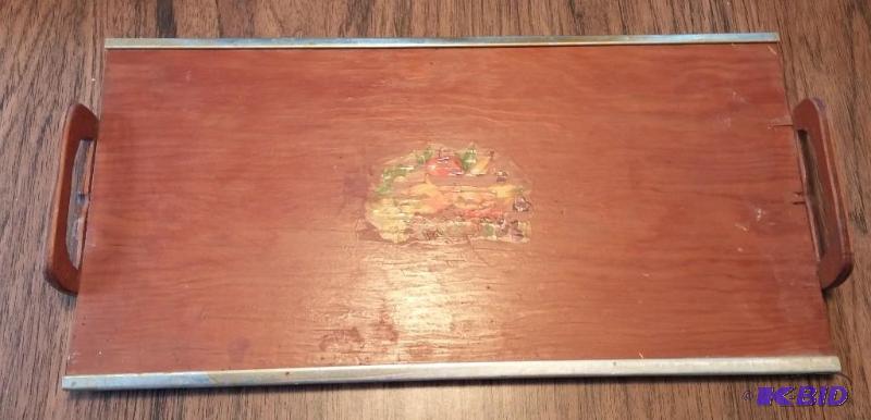 Vintage wooden serving tray