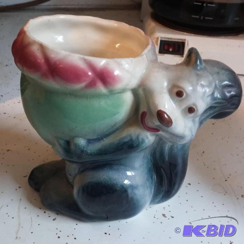 Vintage squirrel planter