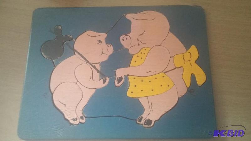 Vintage 1930s wooden childrens puzzle