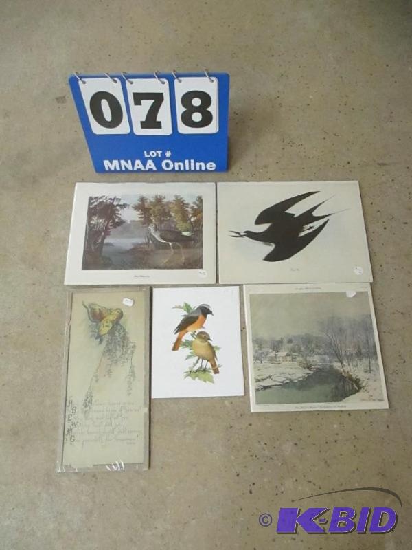 lot 00078 image: 5 BirdAnimal Prints