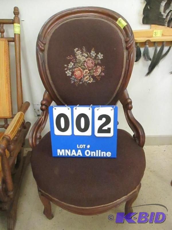lot 2 image: Vintage Needle Point chair