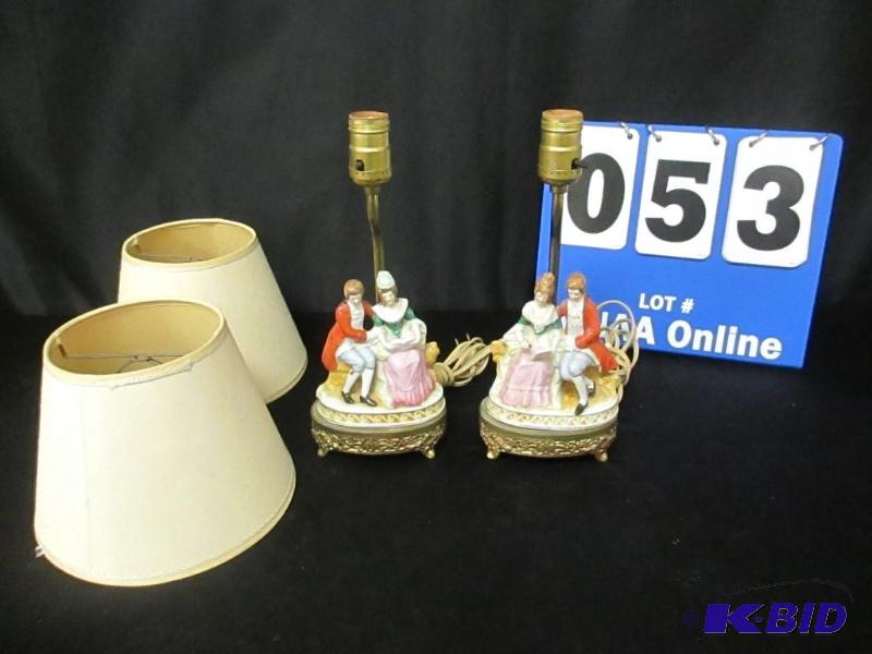lot 53 image: Vintage Dresden Type Lamps