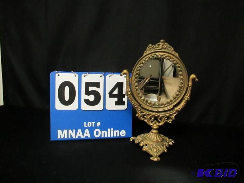 lot 54 image: Vintage Metal Vanity Mirror