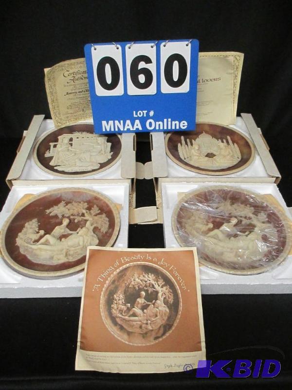 lot 60 image: 4 Incolay Stone Plates