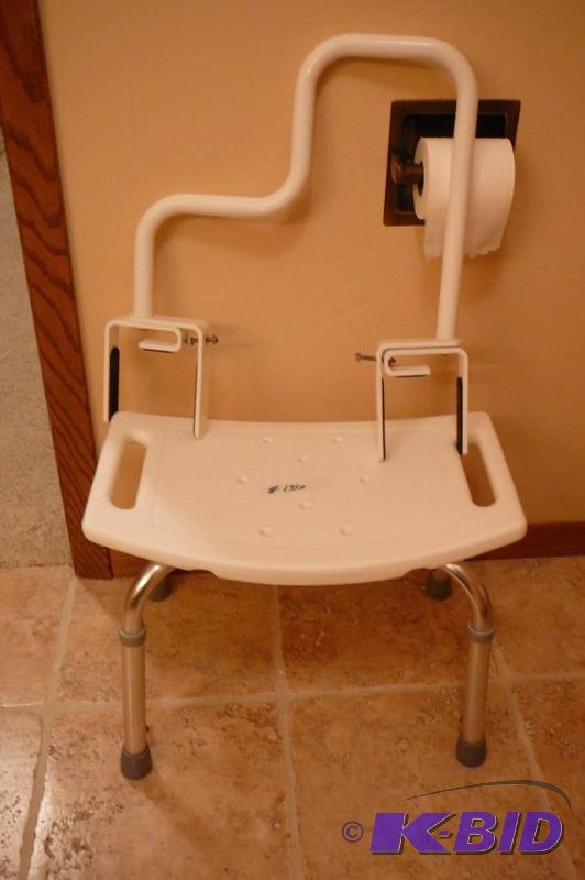 Adjustable shower stool&nbspwith grab bar...