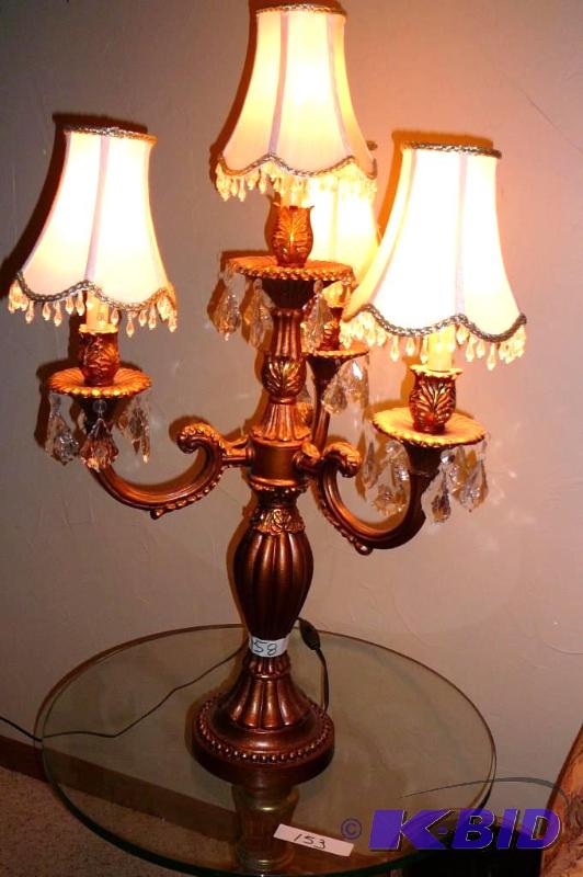 4 bulb lamp brass and bronze color with fake ...