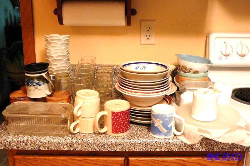 Lot of miscellaneous dishes, butter dish , co...