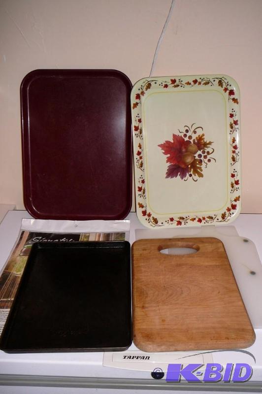 Lot of cutting boards and serving trays,ect &...