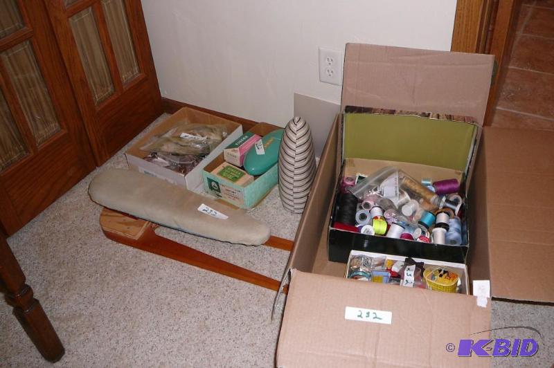lot 232 image: Large lot of sewing tread, buttons, needles ,...