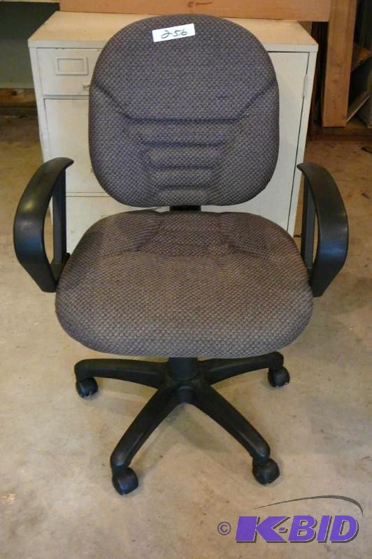 lot 256 image: Office chair on casters grey and brown  ...