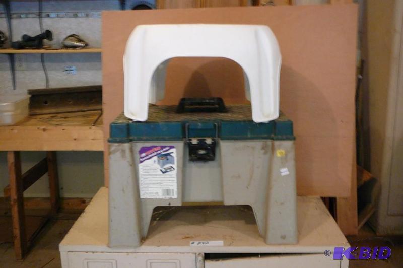 lot 257 image: Contico step stool tote and 1 smaller white s...