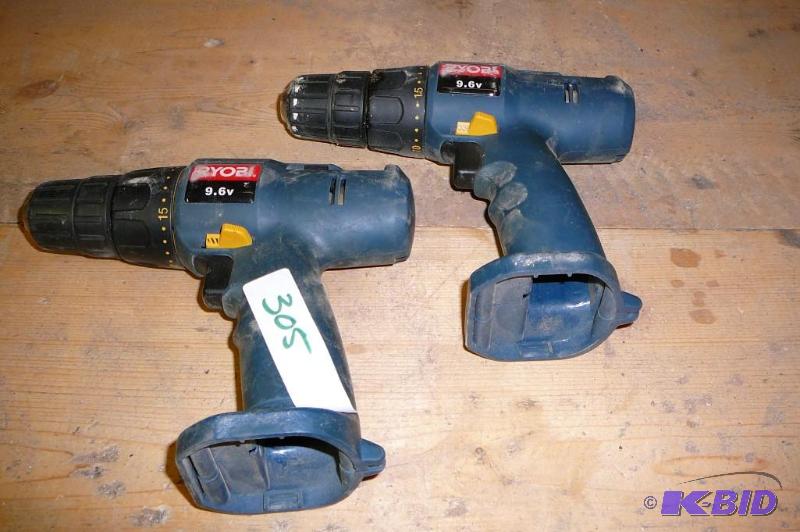 lot 305 image: Pair of Ryobi&nbspdrills no batteries&nbsp9...