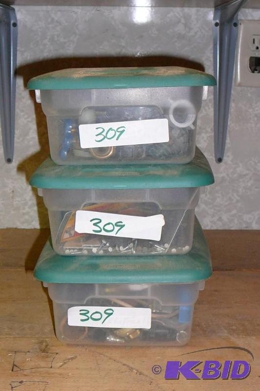 lot 309 image: Lot of miscellaneous plumbing, drill bits ele...