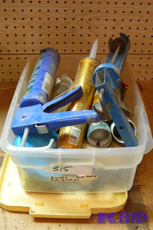 lot 315 image: Lot of miscellaneous caulking guns and caulk&...