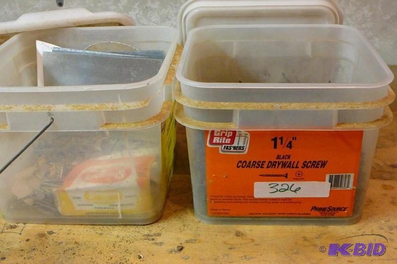 lot 326 image: Lot of miscellaneous dry wall nails and 1-14...