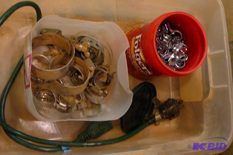 lot 335 image: Hose clamps and 12&quotconduit&nbspclamps...