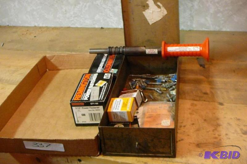 lot 337 image: Remington power actuated gun with shells &nbs...