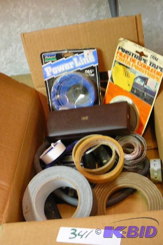 lot 341 image: Duck tap, electrical tap ect. and Cross pen&n...