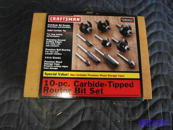 10 Piece Carbide Tipped Craftsman Router Bits...