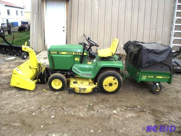 John Deere 322 Lawn Tractor   50&quot Mower ...