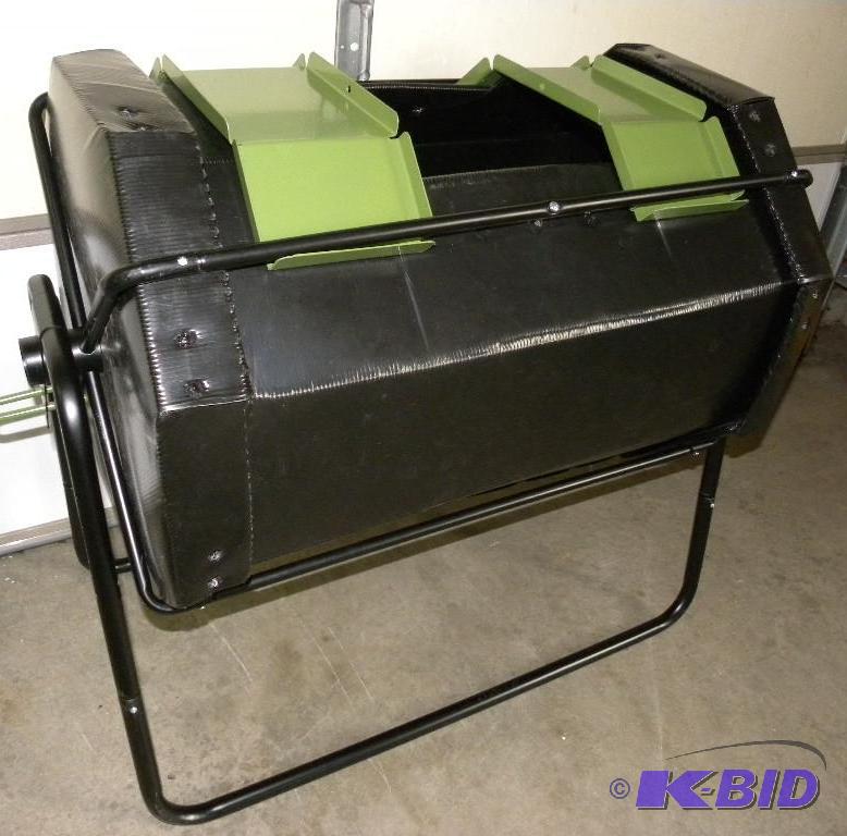 Compost Tumbler, heavy duty steel frame, blac...