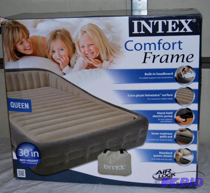 Intex Queen Comfort Frame Bed, built in headb...