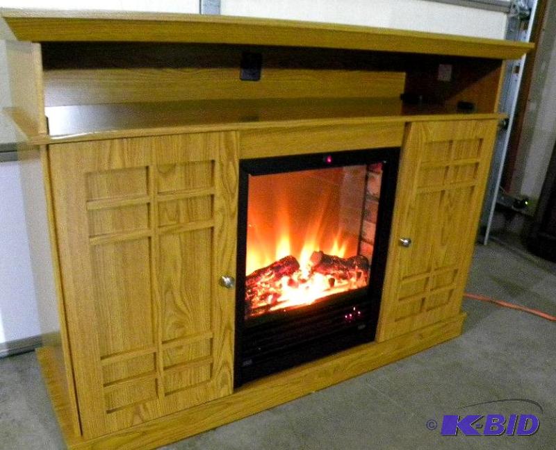 Castlecreek Mission-style Media Stand Firepla...