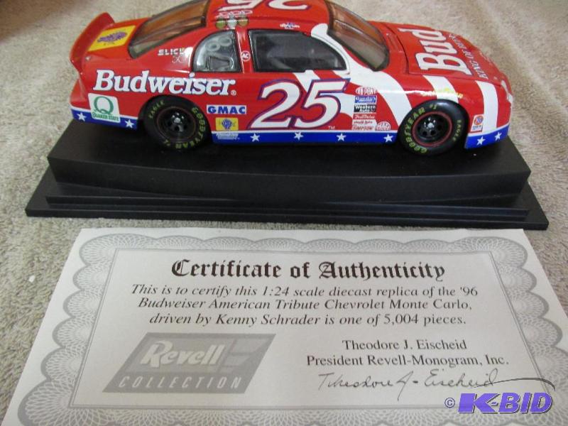 lot 12 image: Ken Schrader, 124, Revell, #25, 1996 Budweiser