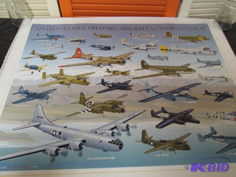 lot 37 image: Poster - United States Military Aircraft of World War II